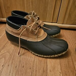 LL Bean Boots Maine Gumshoes Duck Rain Snow Low Brown Mens Size 9